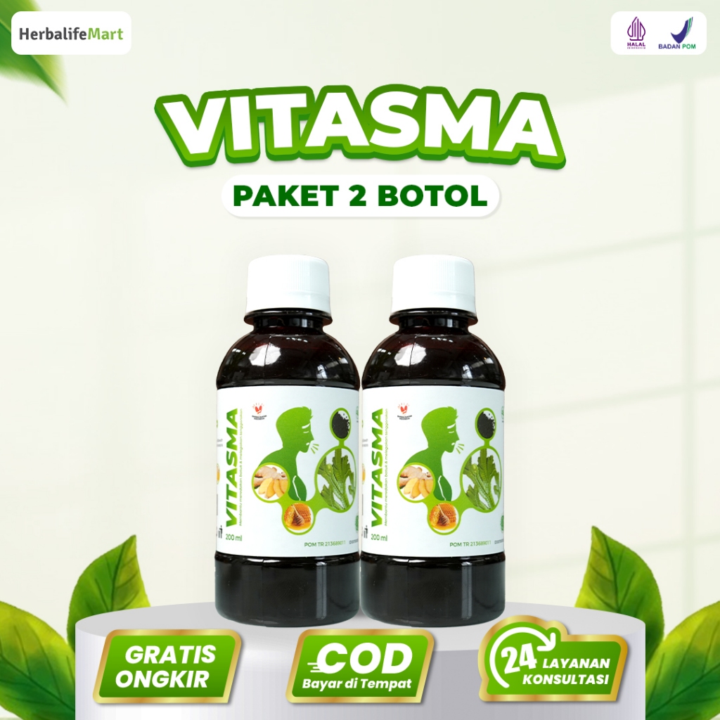 Vitasma - Madu Herbal Mengobati Asma Sesak Nafas & Batuk Paket 2 Botol