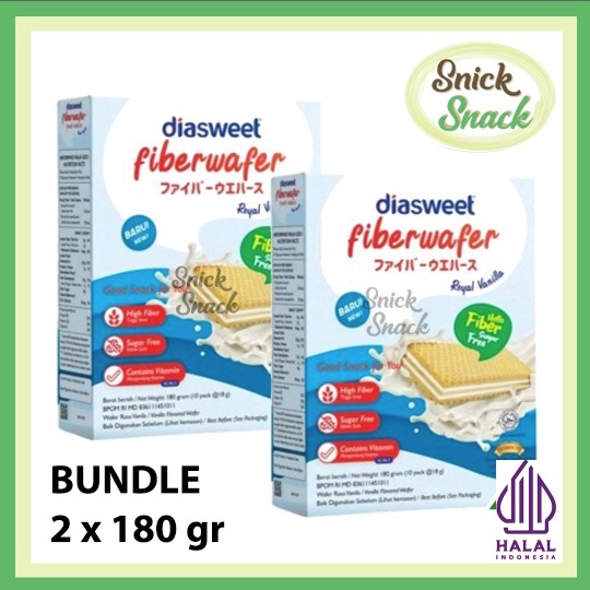 

Diasweet Fiber Wafer Sugar Free Vanilla180 gr PromoTwin Box Fiberwafer Vanila Snack Diabetes