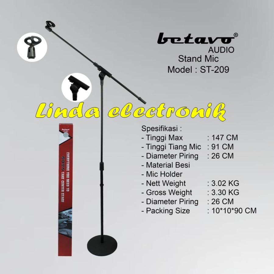 stand mic betavo st209 / st 209 kaki bulat original