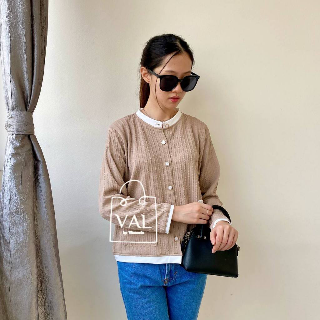 WILY Knit Blazer Korea / Cardigan Knit / Top Knit Lengan Panjang Hijab Busui / Atasan Outer Kerja Wa
