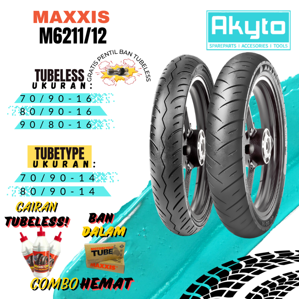 BAN MAXXIS M6211 / M6212 TUBELESS (R16) / TUBETYPE (R14) / BAN MOTOR RING 16 / BAN R16 / BAN HARIAN 