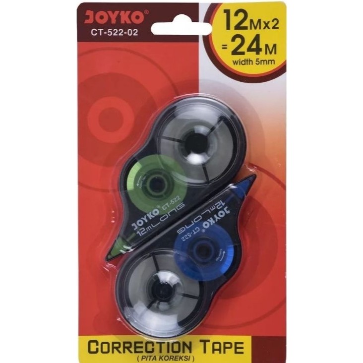 

(HARGA PER 2PCS) Correction Tape Pita Koreksi Joyko CT-522-02 1 Set 2 Pcs