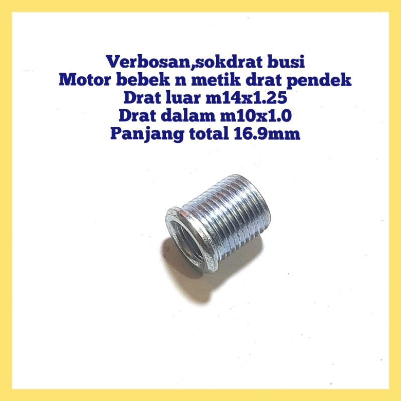 bos busi sok drat busi beben n metik busi pendek drat luar m14x1.25 dalam m10x1.0 bukan Bosklep Beat