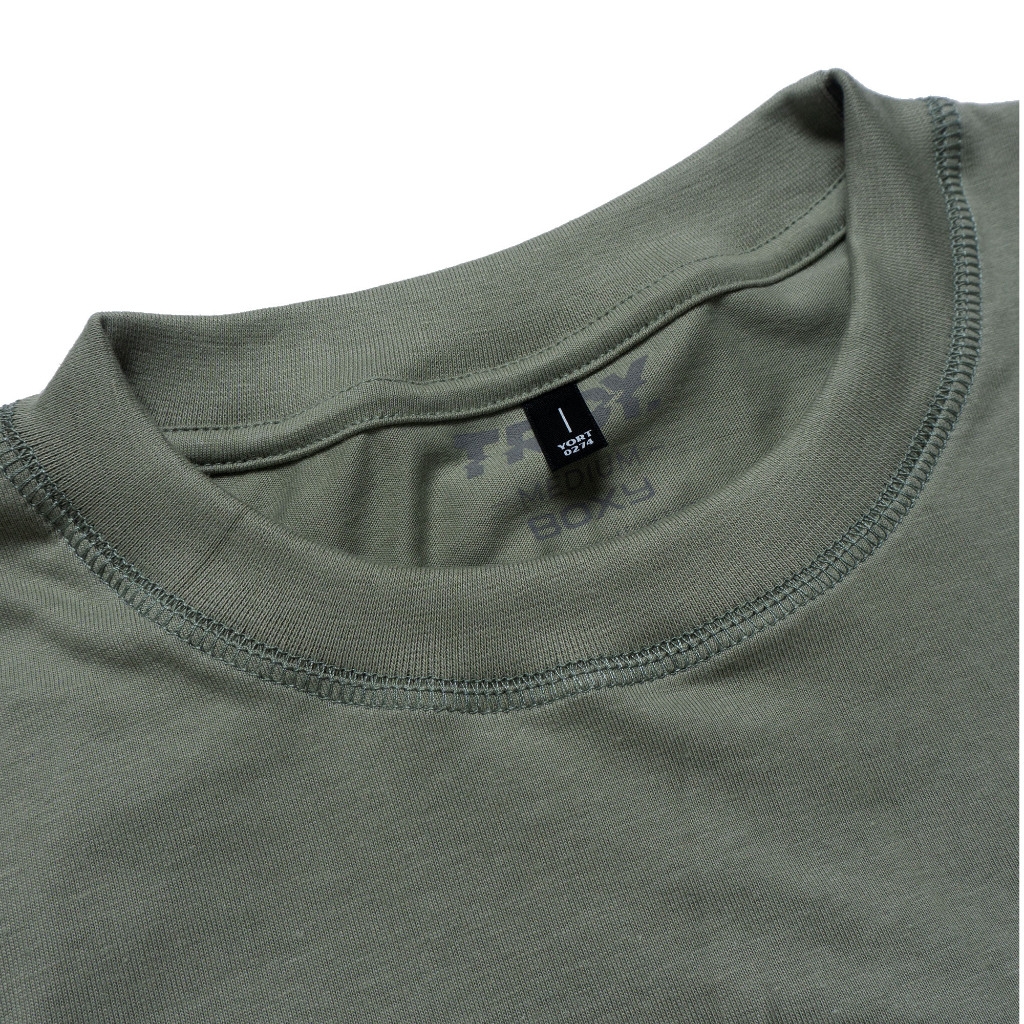 Troy Company T-shirt Boxy Pocket Oversize Sage Green StayBusy - Kaos Pocket Boxy Oversize Hijau Sage BK 2593