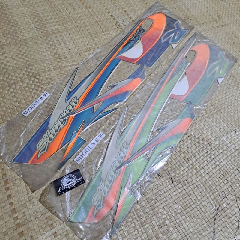 DECAL STIKER STRIPING BODY SUZUKI SHOGUN 110 R 1999 NOS ORIGINAL LAMINASI