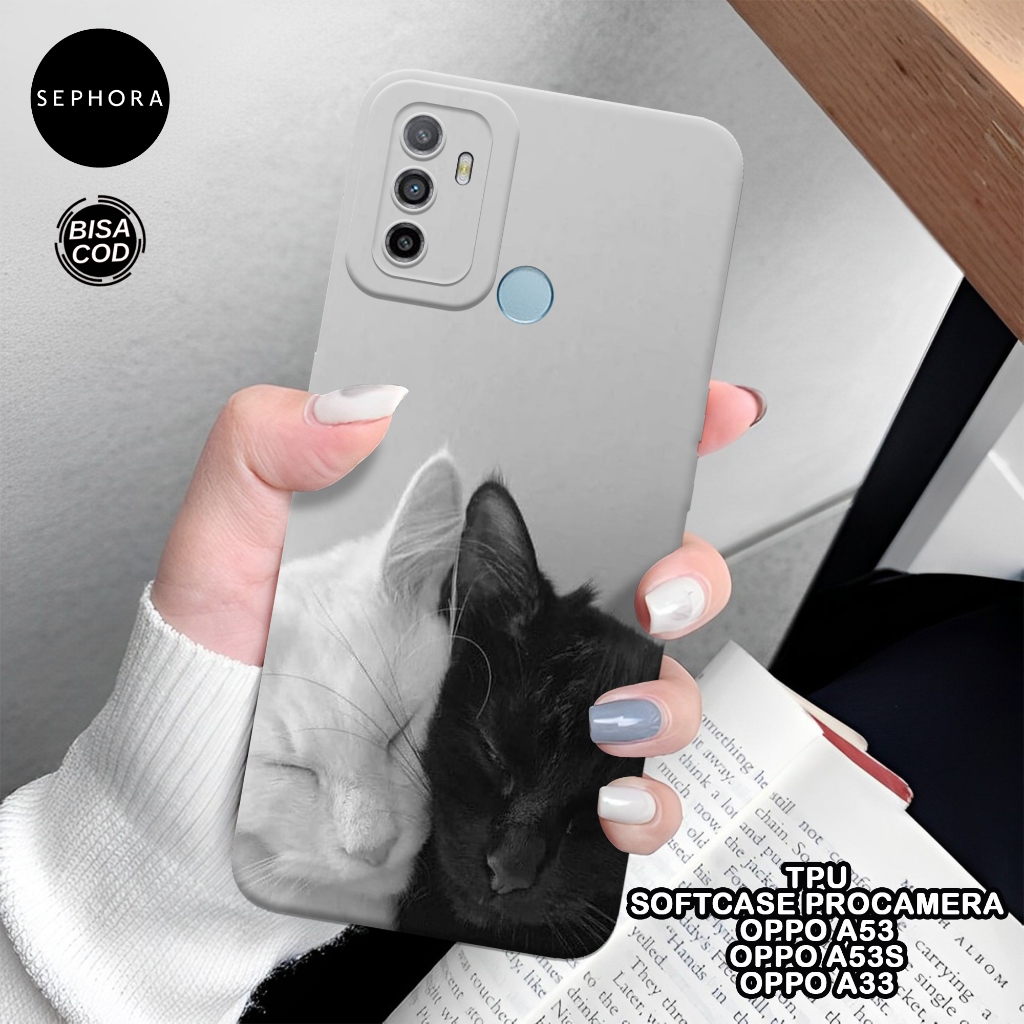Softcase OPPO A53/A53s/A33 Terbaru - Fashion Case Kucing - Case OPPO A53/A53s/A33 - Case Pro Camera 