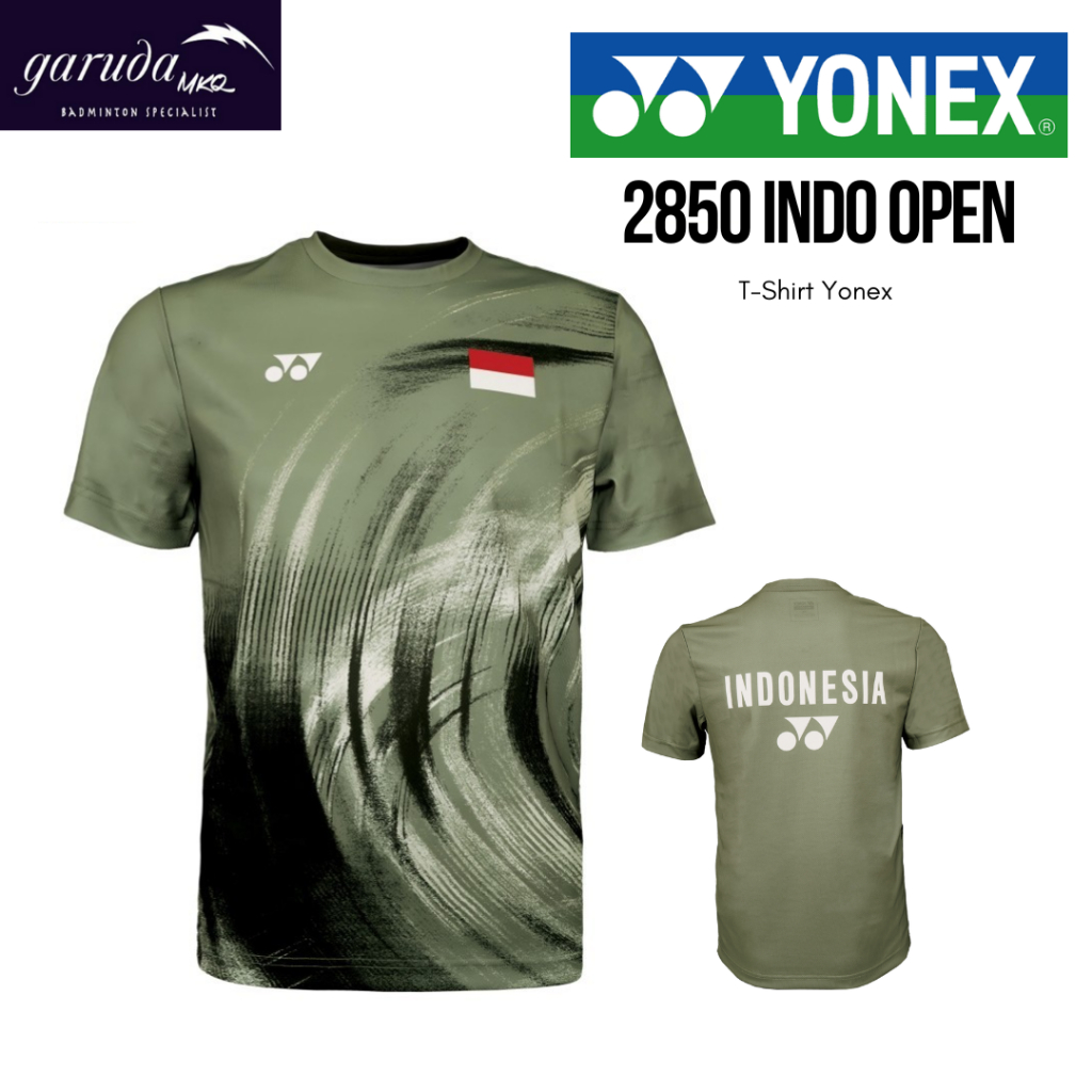 BAJU CASUAL YONEX 2850 Indo Open / TSHIRT YONEX 2850 / YONEX CASUAL TEE / Jersey Yonex Badminton 285