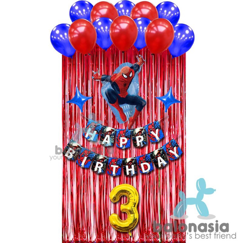 DEKORASI ULANG TAHUN SPIDERMAN SIMPEL