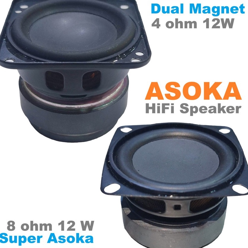HIFI Mini Speaker Asoka Hh Power midwoofer super low bass magnet tebal