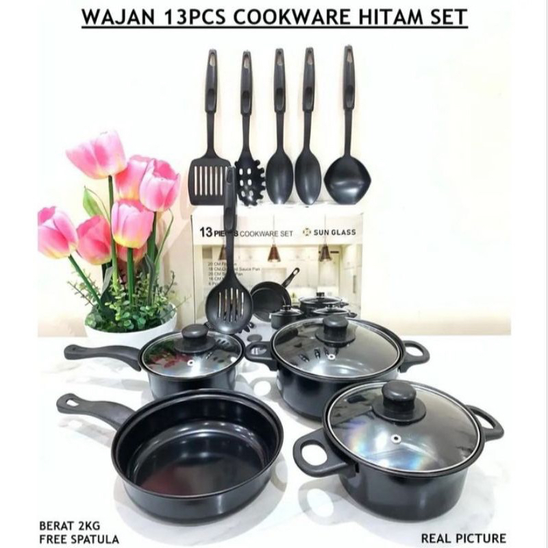 COOKWARE SET SPANTULA 13Pc HITAM