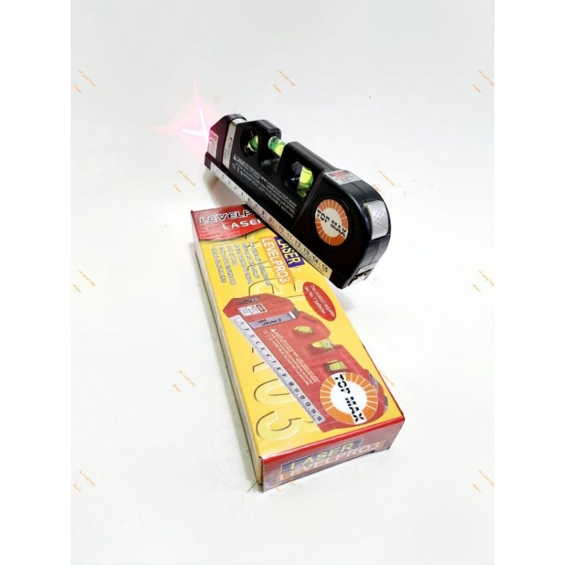 Waterpass Laser Fixit Level Pro 3 - Waterpass Laser Up To 250cm - Non Magnet Tanpa Tripod