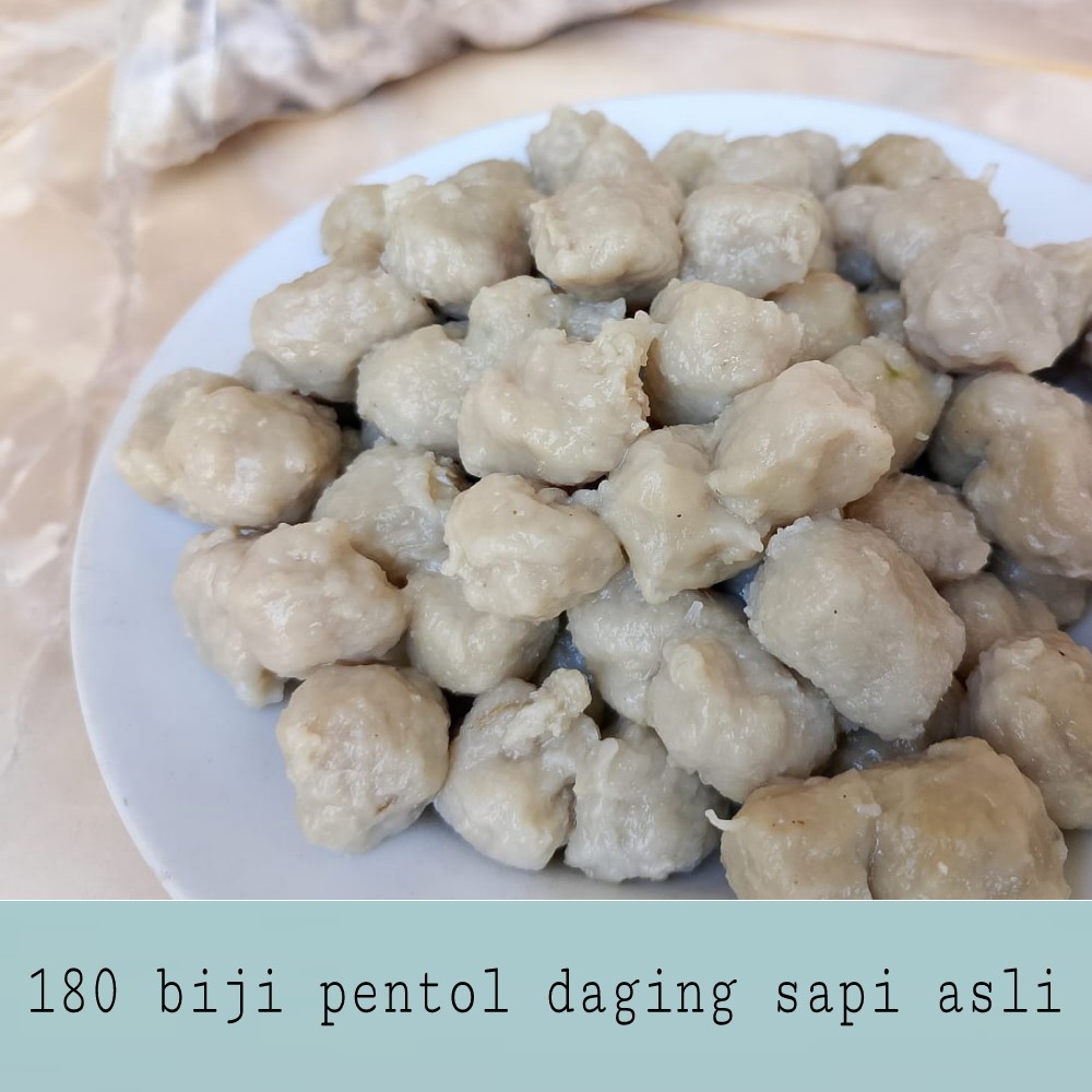 

pentol daging sapi isi 180 biji - pentol daging sapi asli - pentol bakso daging sapi asli