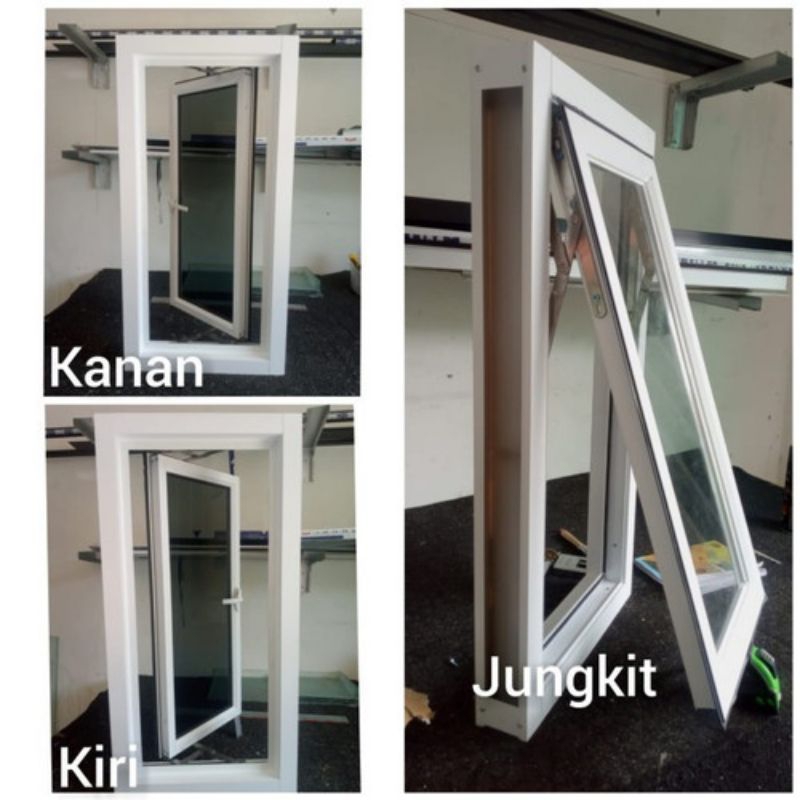 jendela+kusen aluminium ukuran L60xT100 komplit gratis pakking kayu.,