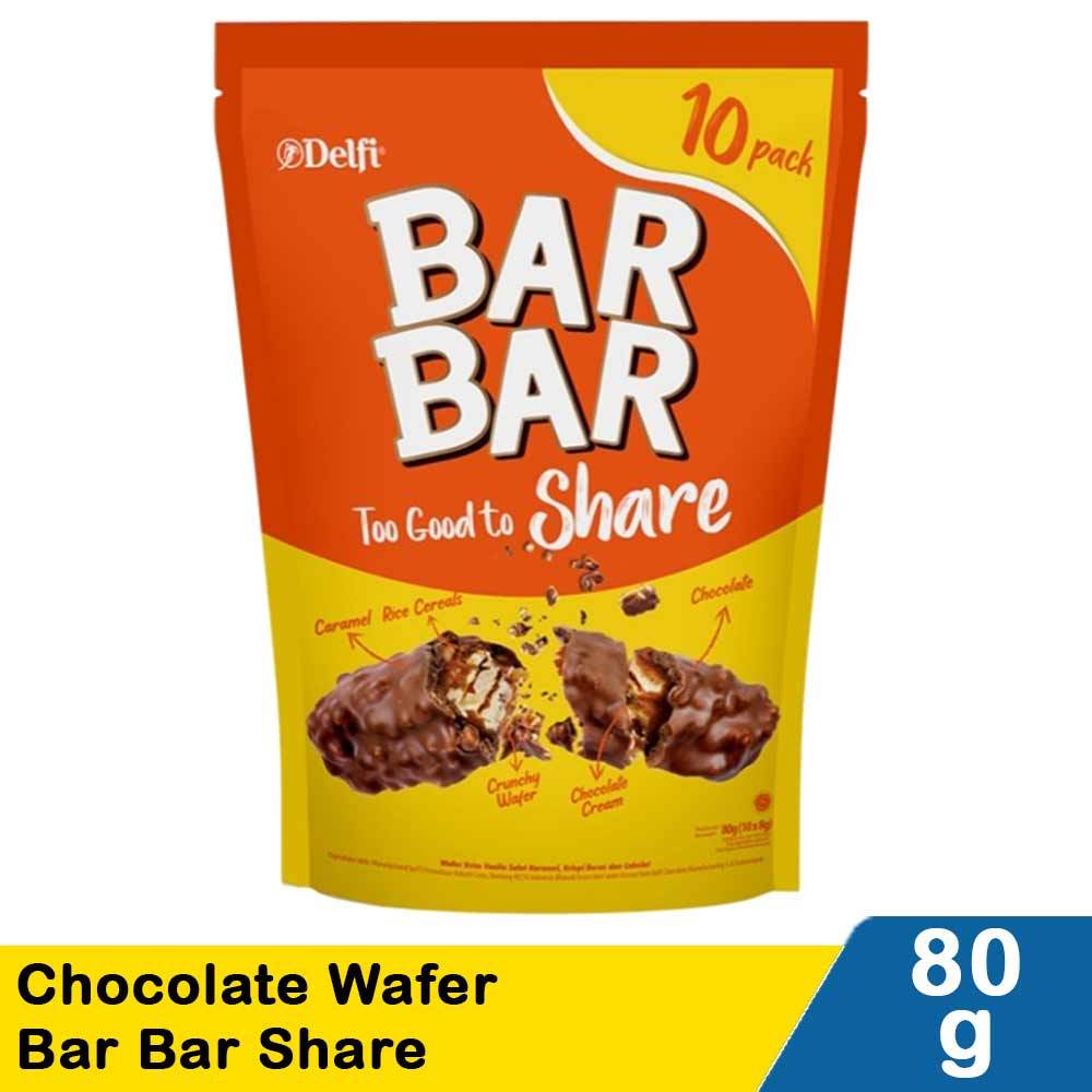 

Bar Bar Too Good To Share Delfi Wafer Bar Isi 10 pcs