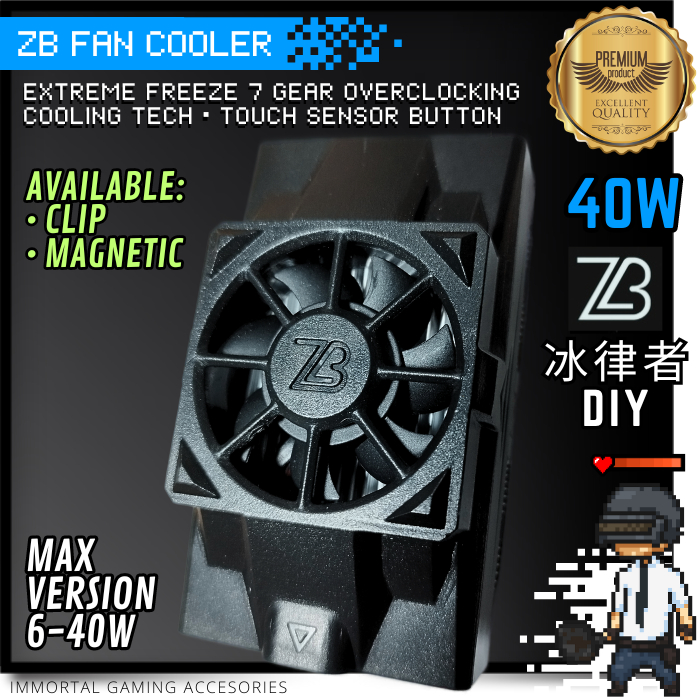 [IM] ZB Max Overclocking Funcooler 40W Radiator Pendingin HP Fan Cooler DIY Overpower Clip Magnetic 