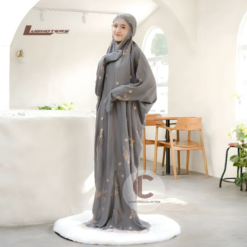 Mukena Terusan Dewasa Bordir Bunga Daura Mukena Langsungan Dewasa