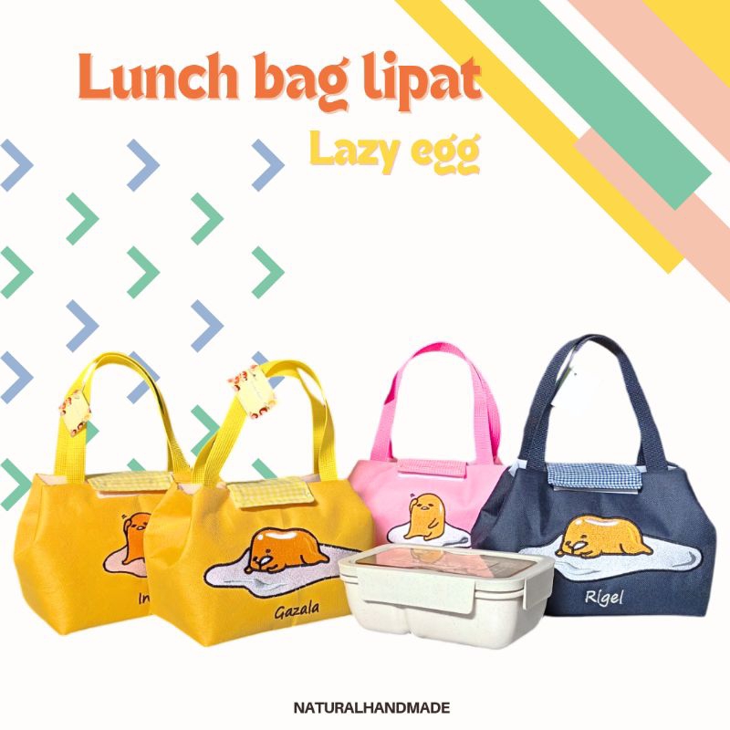 

Souvenir Ultah Karakter Lazy Egg Gudetama Lunch Bag Lipat Istimewa Terlaris