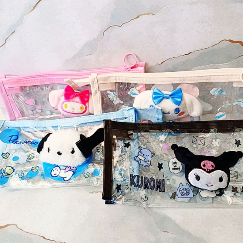 

Pouch Bening Sanrio Kuromi My melodi Cinamorol Pochacho Tempat pensil alat make up Serbaguna