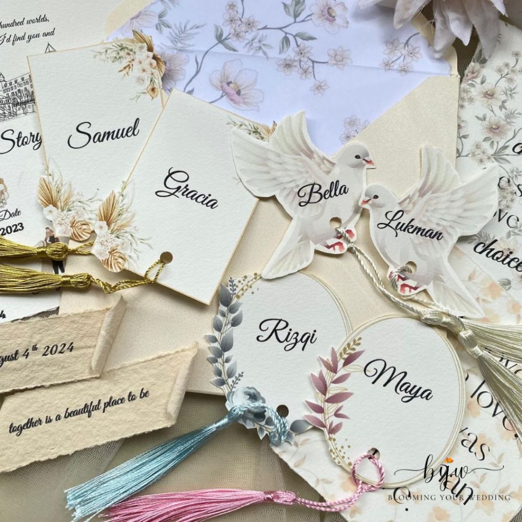 

Kartu Nama dengan Kertas 200gsm Cetak 2Pcs Name Tag Property Wedding Keepsake Murah Warna Pastel Aesthetic Aksesoris Wedding Keepsake