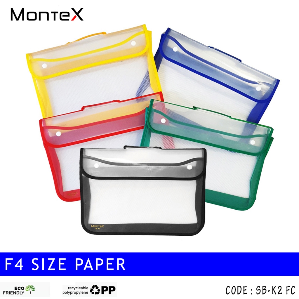 

MONTEX SCHOOL BAG KANCING 2 FC FOLIO JALA SELETING TENTENG TAS SEKOLAH PLASTIK F4