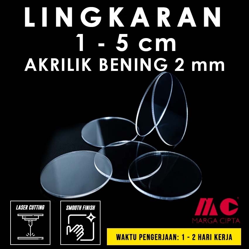 

Lingkaran Akrilik Diameter 1 / 2 / 3 / 4 / 5 cm - Akrilik Bening 2 mm