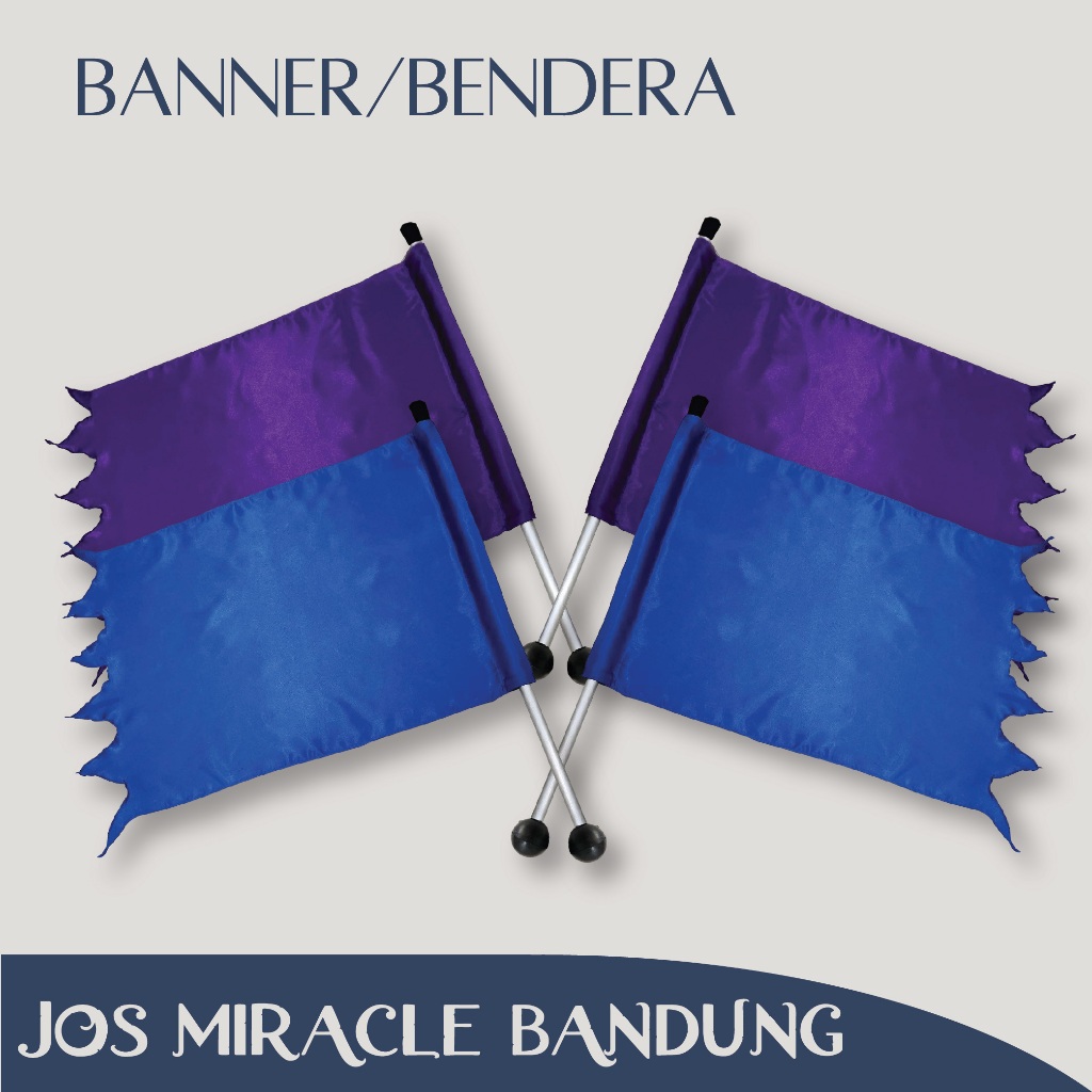 Gereja - Flag Banner (Bendera Polos - Dewasa & Remaja - Bandul Karet) - Satin - Miracle - JMB