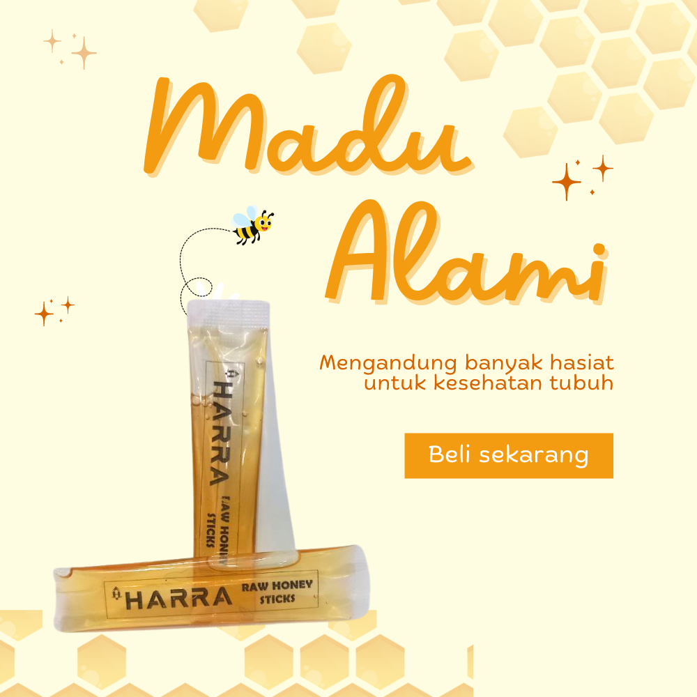 

Madu Murni Harra Raw Stick Kemasan Praktis isi 12gr