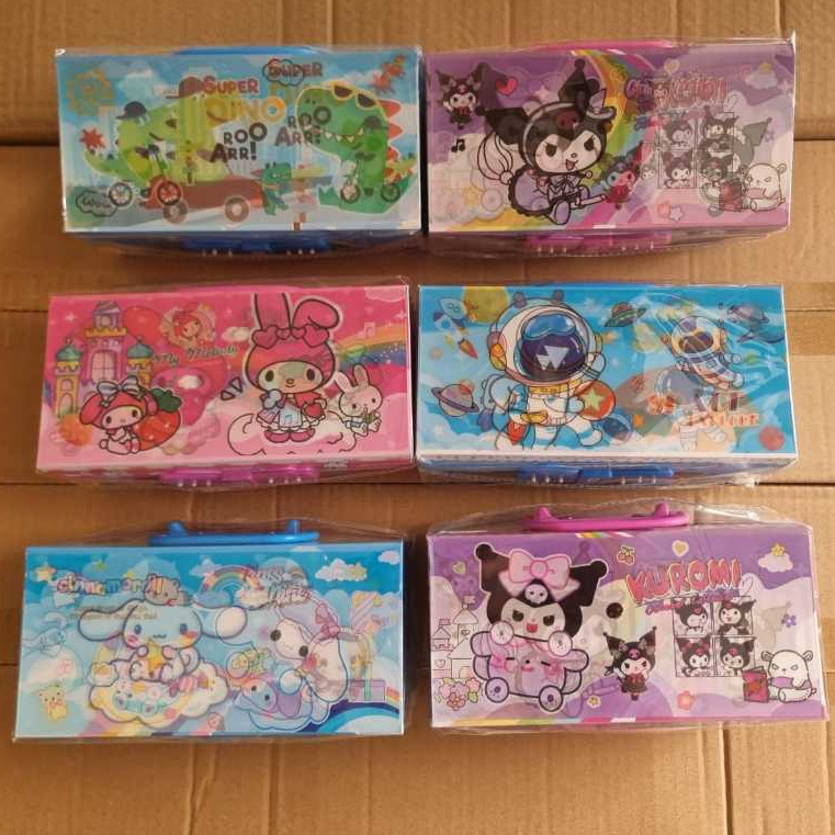 

Kotak Pensil KODE 3D TINGKAT metalik 3 dimensi pencil case password kotak KUROMI SANRIO MELODY CINNAMOROLL