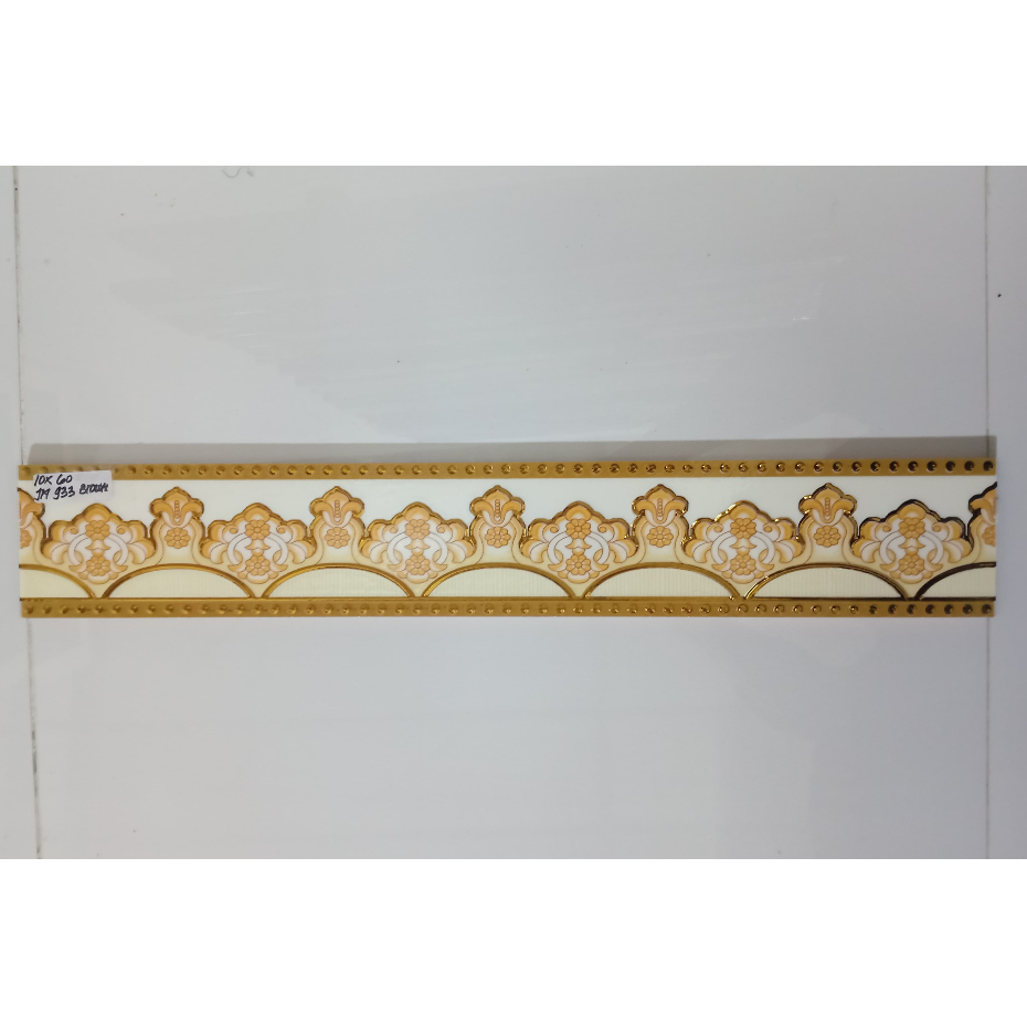 LIST DINDING 10 x 60/ LIST PLINT KERAMIK DINDING TERAS RUMAH, DAPUR MOTIF GOA 08 BROWN
