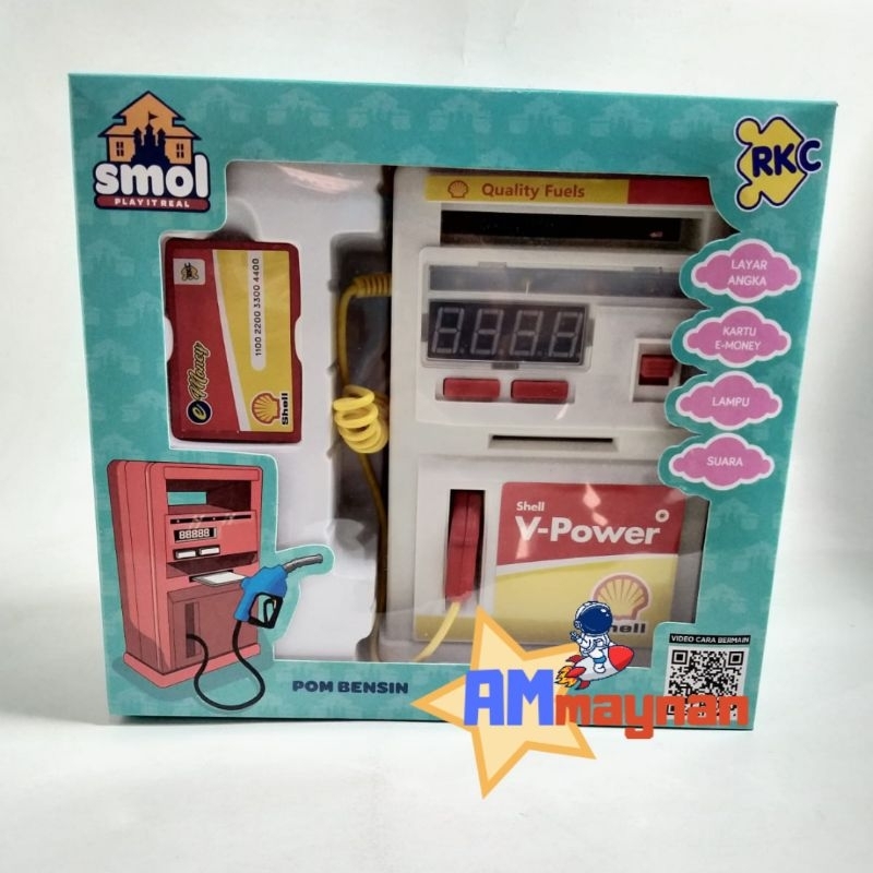 Mainan Edukasi anak usia 3 4 5 6 Tahun Miniatur Pom Bensin Batterei ada Lampu Musik