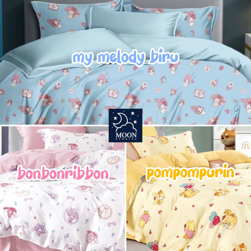 NEW UPDATE : moon kain sprei meteran serat organik bamboo lyocell fiber motif anak baby sanrio pompo