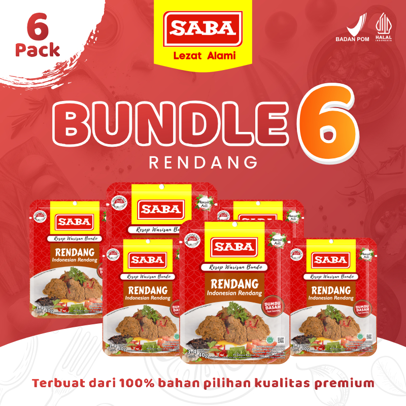 

SABA - 6 Pcs Bumbu Rendang 40g BPOM Siap Pakai Tanpa Pengawet