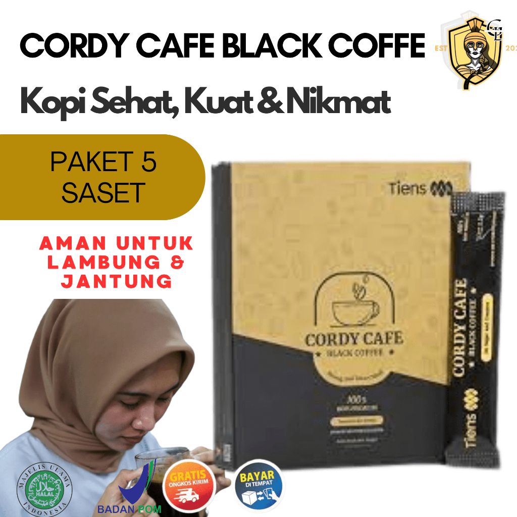 

Gratis Ongkir (COD) Cordy Coffe Cafe Kopi Hitam BPOM Penunjang Stamina Dan Tahan Lama Isi 5 Saset