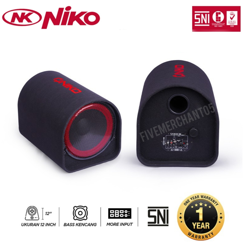 Speaker Portable Niko GL 12 Subwofer 12 Inch Mobil Tabung Bluetooth USB Car Speaker Karaoke Remote
