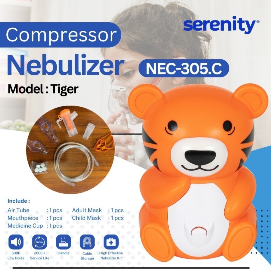 SERENITY NEBULIZER KARAKTER NEC-305.C ALAT UAP NEBULIZER ANAK