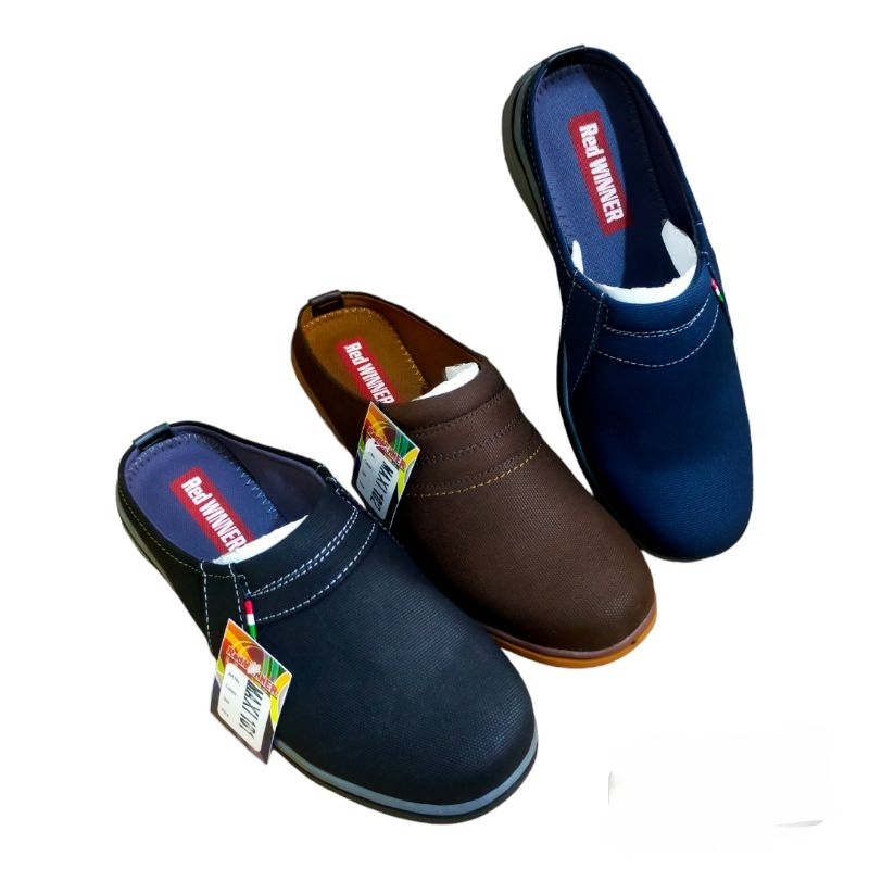 sepatu sandal pria original red winner bahan denim/levis