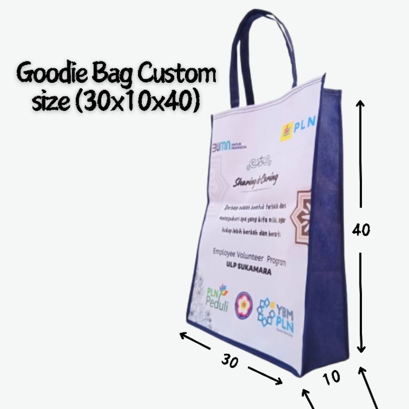 

GOODIEBAG CUSTOM SIZE 30x10x40