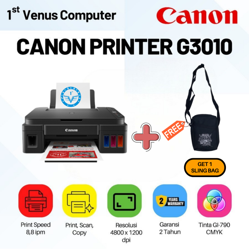 PRINTER CANON PIXMA G3010 / CANON G3010 ALL IN ONE  CANON G-3010 PRINT SCAN COPY / PRI09-CAN