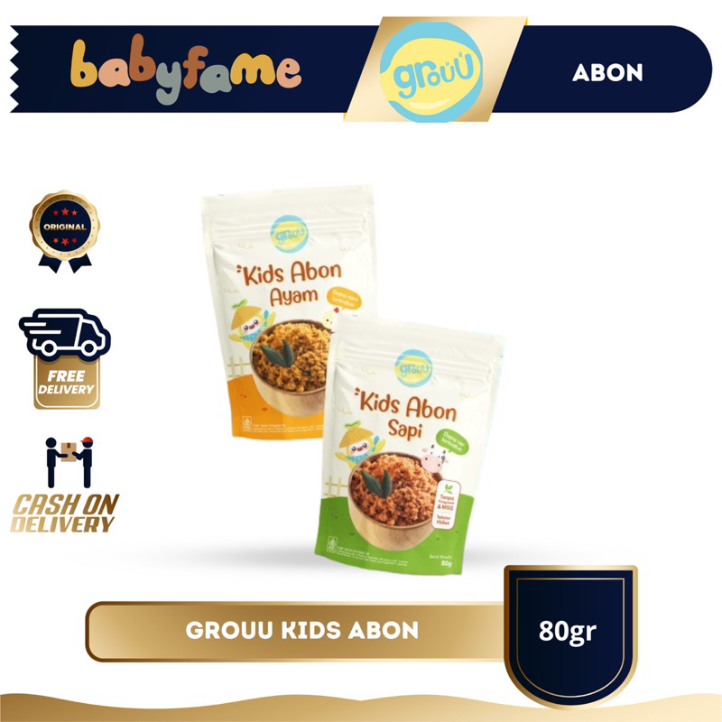 

GROUU KIDS ABON | ABON AYAM & ABON SAPI | 80GR | MPASI