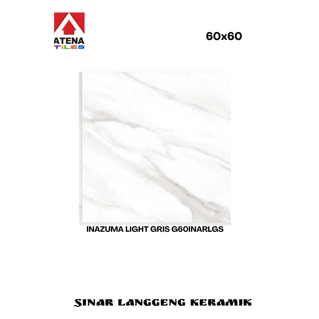 GRANIT ATENA/INAZUMA LIGHT GRIS G60INARLGS/60x60/LANTAI/GLOSSY