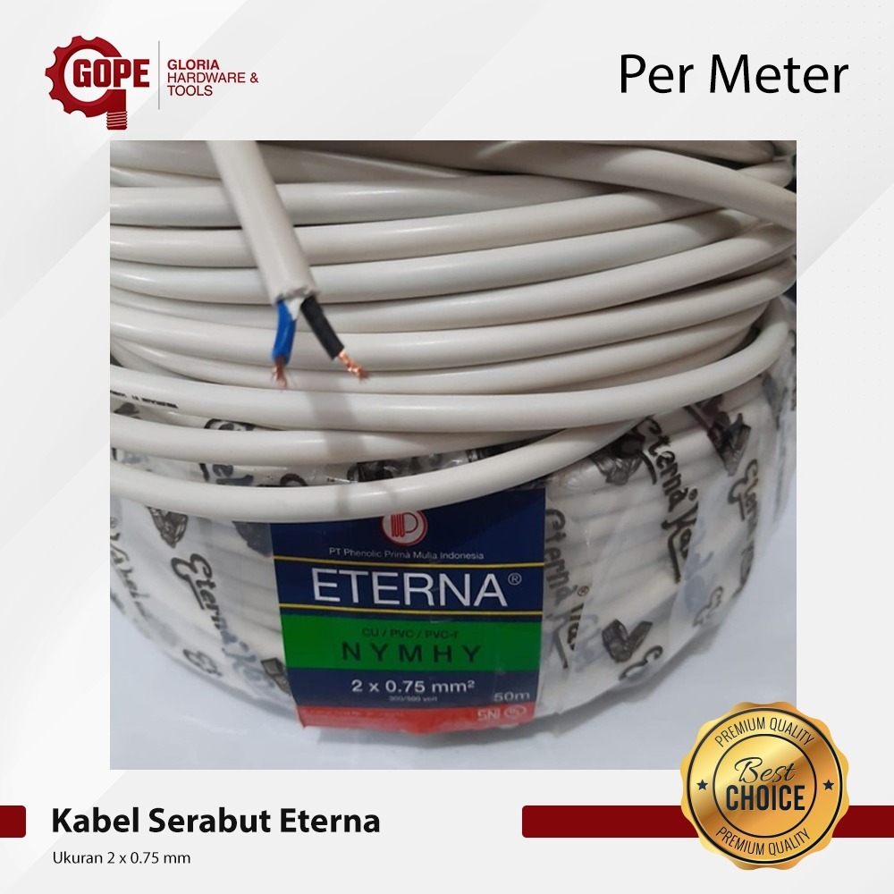 Kabel Serabut Eterna Kabel Listrik Hitam Putih Per Meter