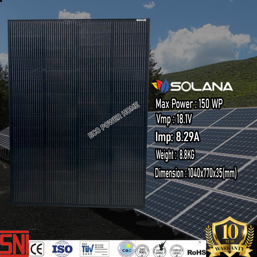 SOLANA SOLAR CELL/PANEL SURYA/SOLAR PANEL MONOCRYSTALLINE 12V 150WP