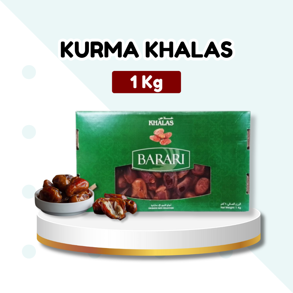 

Kurma Khalas Barari 1kg | Korma Kholas Barari Kemasan 1000gr Asli