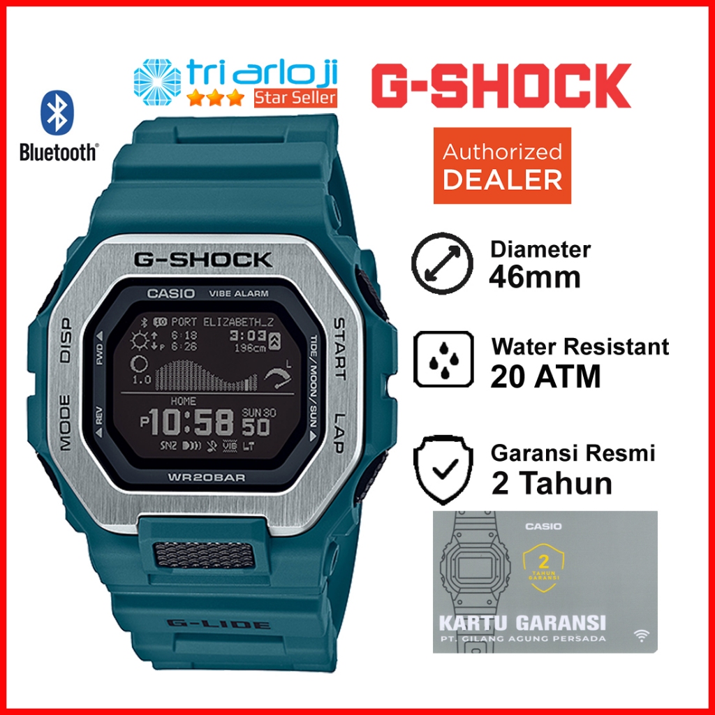 Casio G-SHOCK GBX-100-2DR Jam Tangan Pria GSHOCK GBX-100-2 GBX-100 Bluetooth G-Lide GBX100 Sport
