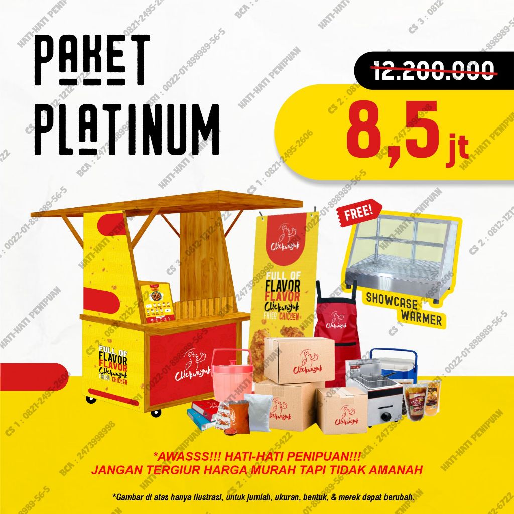 

GRATIS Showcase Warmer Usaha Fried Chicken Kekinian - Paket Platinum