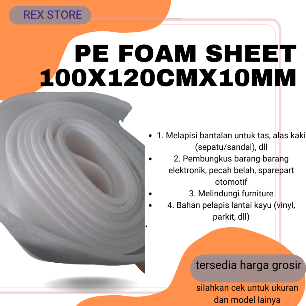 

Busa Packing PE Foam Sheet 10mm x 120cm x 100cm Parket, Lapisan Tas, Wrapping