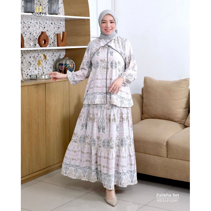 stelan tunik original ninos Zalikha set 0289 stelan kulot ninos design terlaris