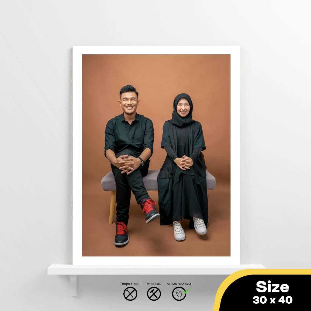 Cetak foto custom 30 x 40 cm plus bingkai papan bingkai mdf mudah dipasang