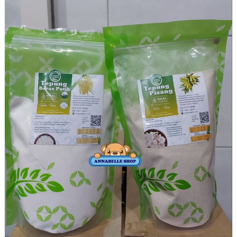 

Tepung MPASI Lingkar Organik 500gram Beras ubi kacang mocaf mocav pisang