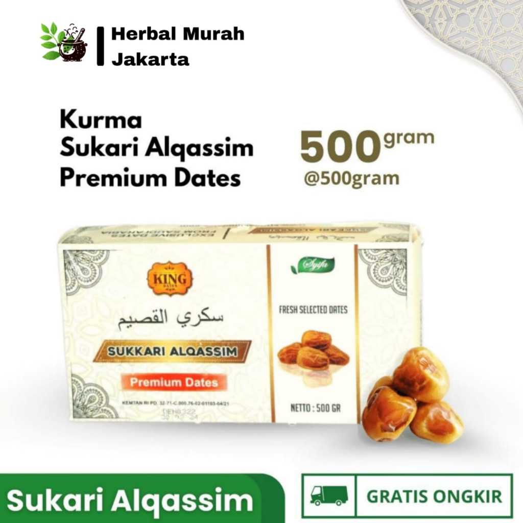 

King Dates Kurma Sukari 500gr Premium Vip Grade A | Sukkary Premium Lembut